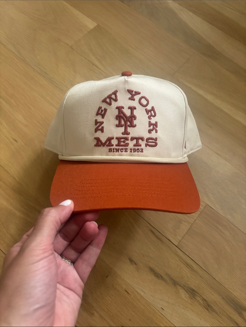 '47 Two-Tone Baseball Cap in Cream & Orange NY Mets
